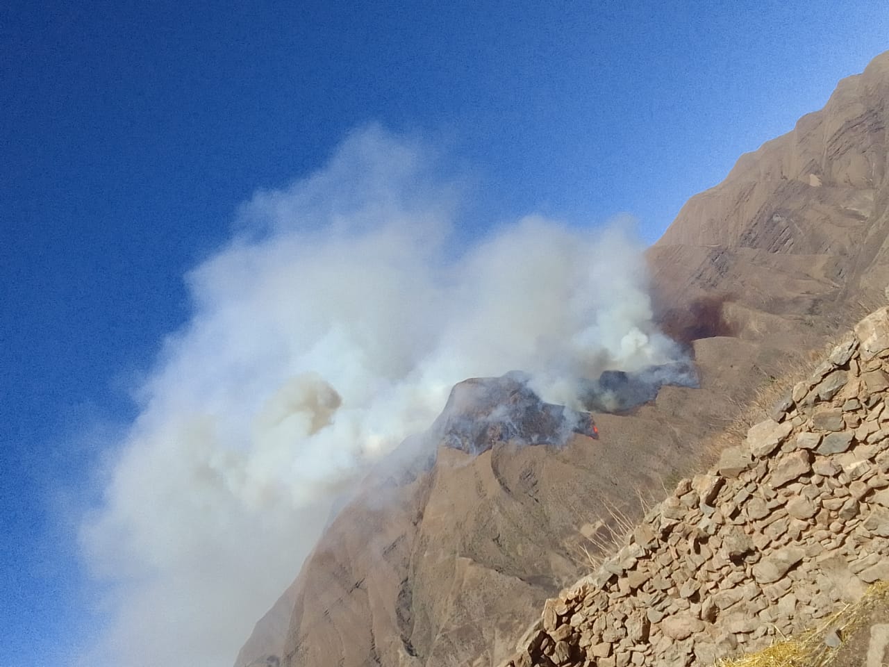 Incendio consume vegetación en la comunidad de Charcosi